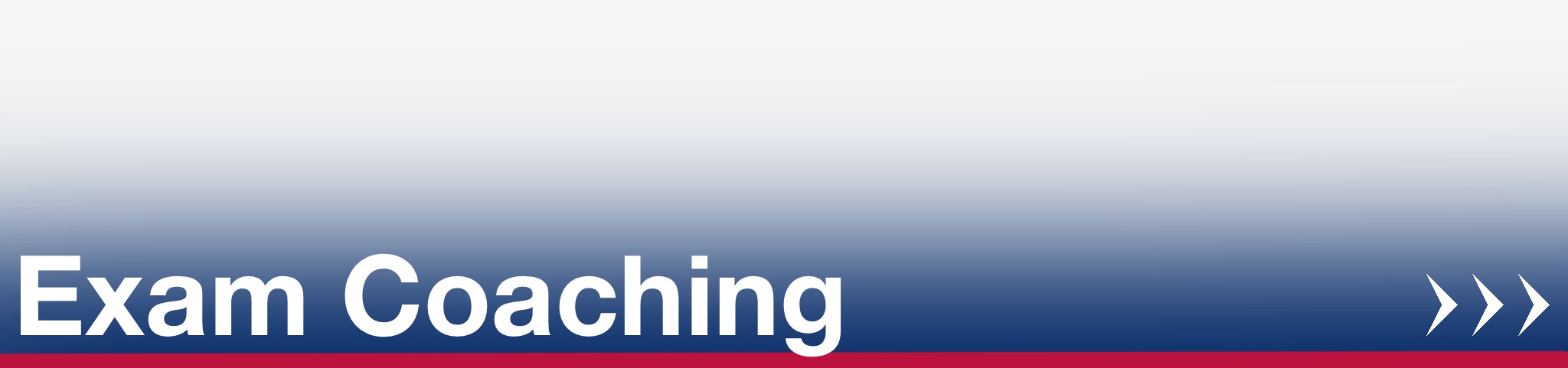 Featured graphic image for BEP's Exam Coaching page. White text on blue gradient.